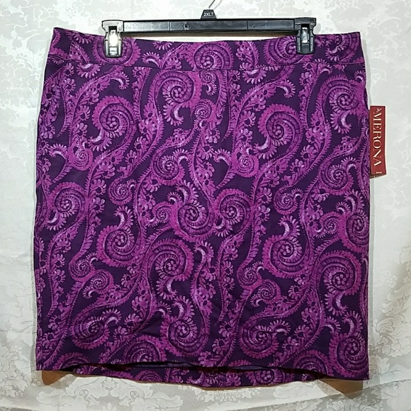 Merona Dresses & Skirts - Purplelicious Purple Scroll Skirt